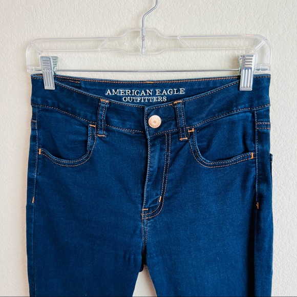 American Eagle Dark Wash Hi-Rise Jegging Skinny Jeans - Picture 3 of 7